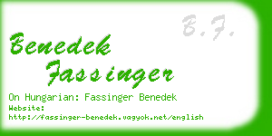 benedek fassinger business card